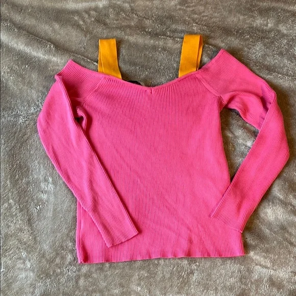 Vibrant Pink Long Sleeve Knit Blouse - Picture 6 of 6